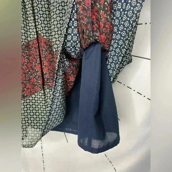 Asos Mixed Print Paisley Boho Smocked Flowy Prairie Dress - Picture 5 of 9